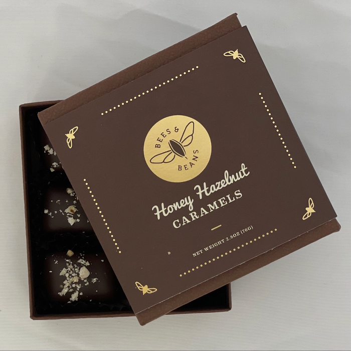 Honey Hazelnut Caramels in 70% Dark Chocolate