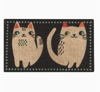 Meow Meow Coir Fiber Printed Doormat