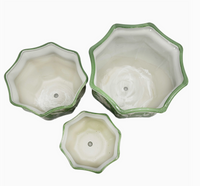 Ceramic Chinoiserie Planter Pot - Green