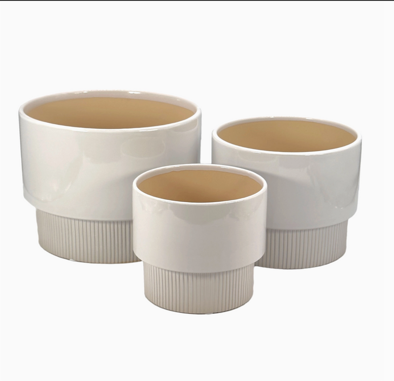 Modern Off White Ceramic Planter Pots