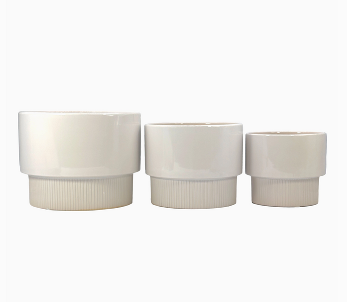 Modern Off White Ceramic Planter Pots