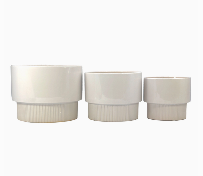 Modern Off White Ceramic Planter Pots