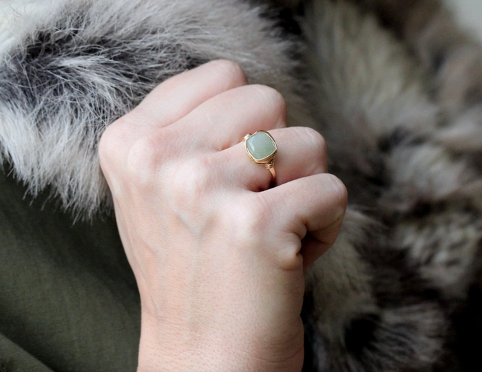 Aquamarine Cocktail Ring - 14k Gold Fill