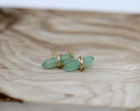 Aventurine Crest Studs - 14k Gold Fill