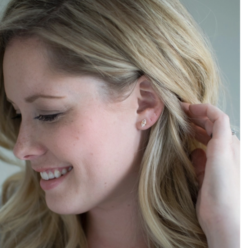 Herkimer Diamond Studs - 14k Gold Filled