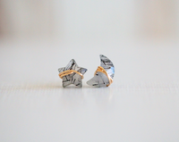 Rutilated Quartz Moonbeam + Stardust Studs - 14K Gold Filled