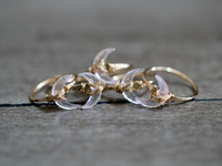 Rose Quartz Moonbeam Ring - 14k Gold Filled