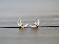 Crystal Quartz Moonbeam Studs - 14k Gold Filled