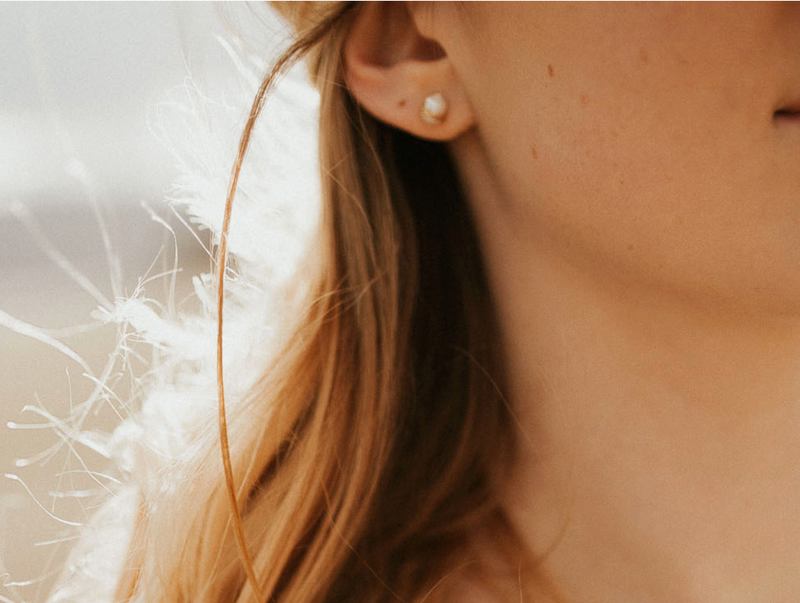 Peach Pike Studs - 14k Gold Filled