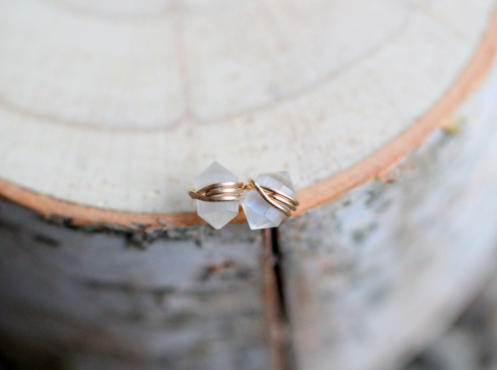 Moonstone Pike Studs - 14k Gold Filled