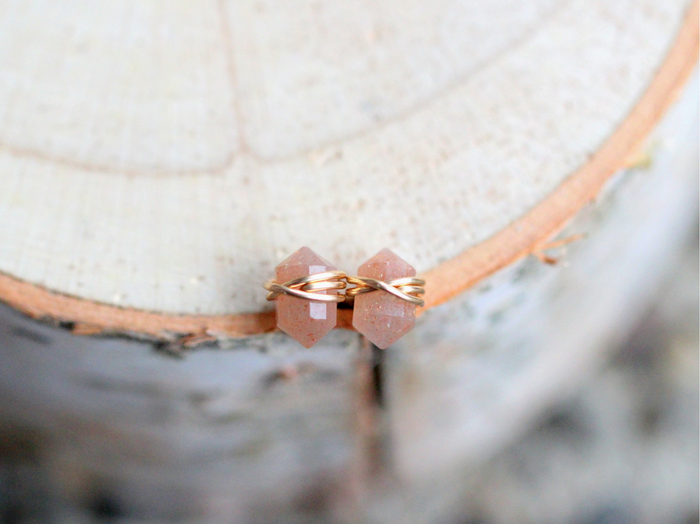 Peach Pike Studs - 14k Gold Filled
