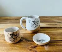 Handmade Ceramic Floral Coffee Cup