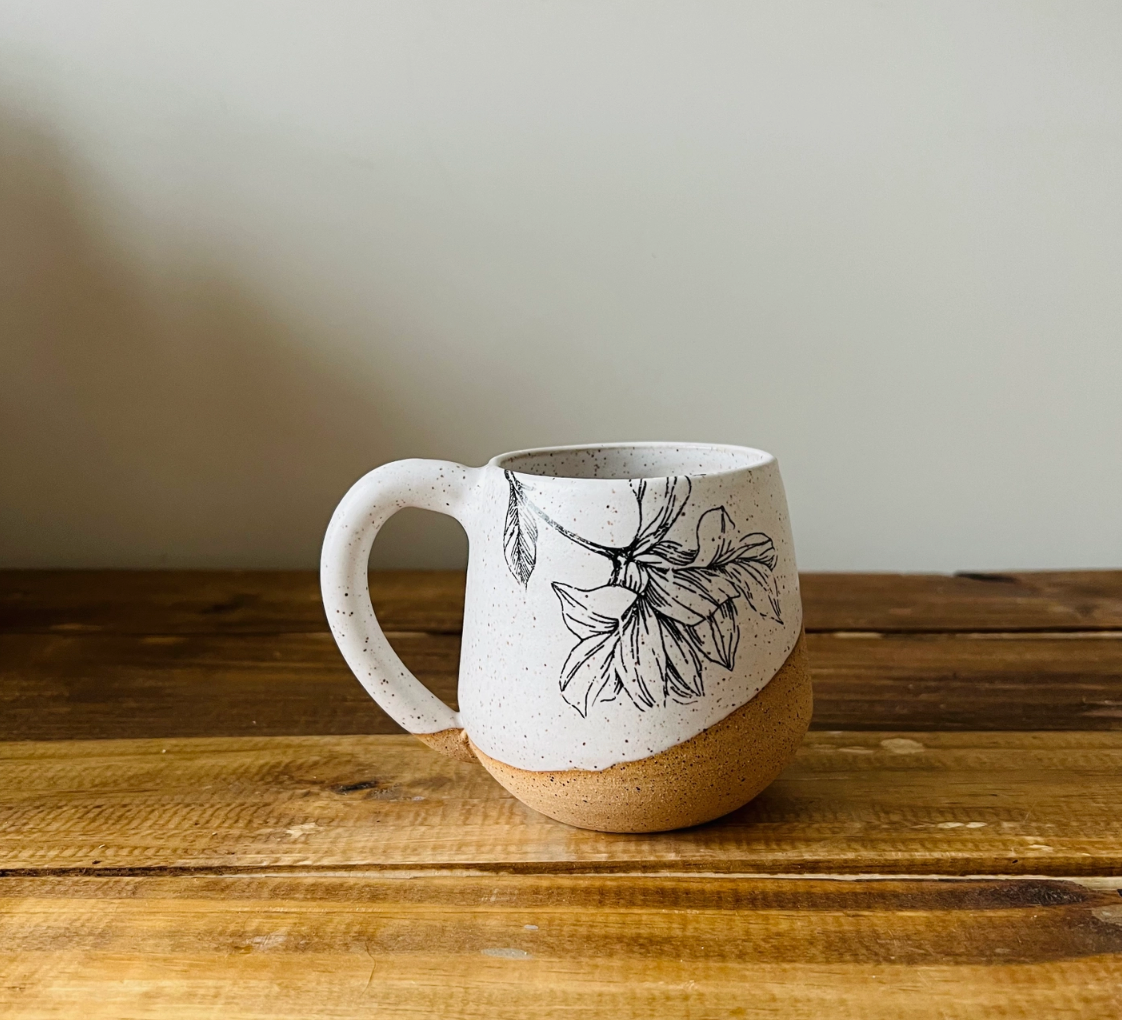 Handmade Ceramic Flower Mug