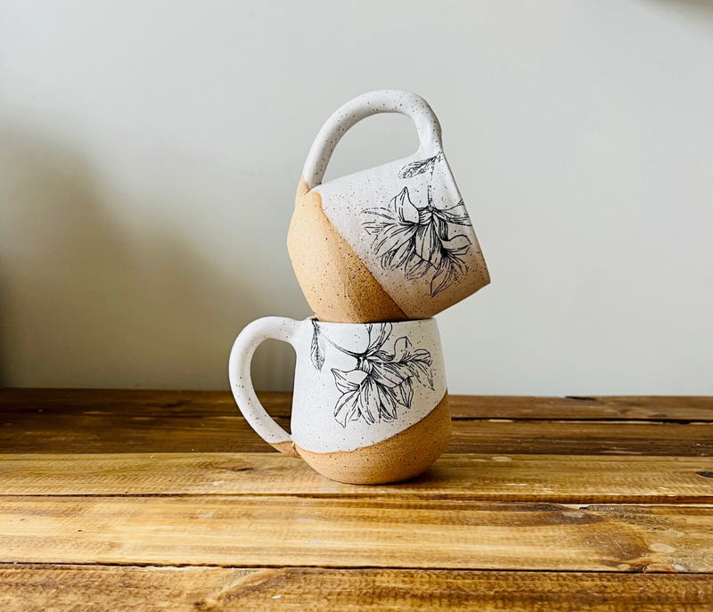 Handmade Ceramic Flower Mug