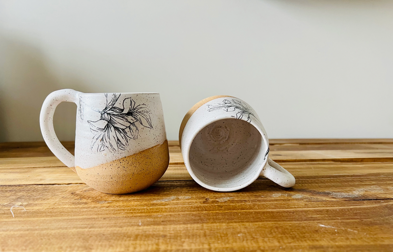 Handmade Ceramic Flower Mug
