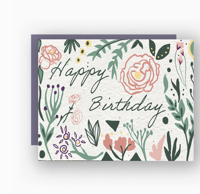 Wild Flower Seed Paper Greeting Card: Birthday