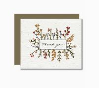 Wildflower Seed Paper Greeting Card: Thank You (Earth Tones)