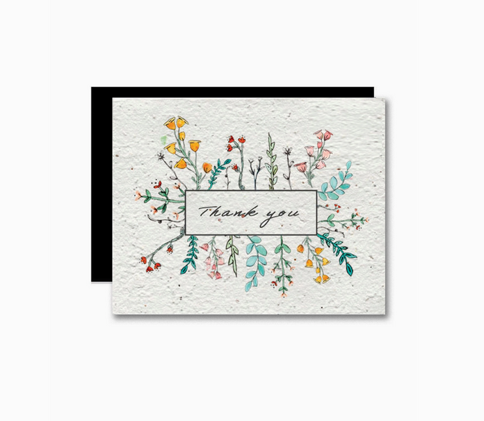 Wildflower Seed Paper Greeting Card: Thank You (Pastel)