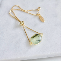Moss Prehnite Adjustable Bracelet