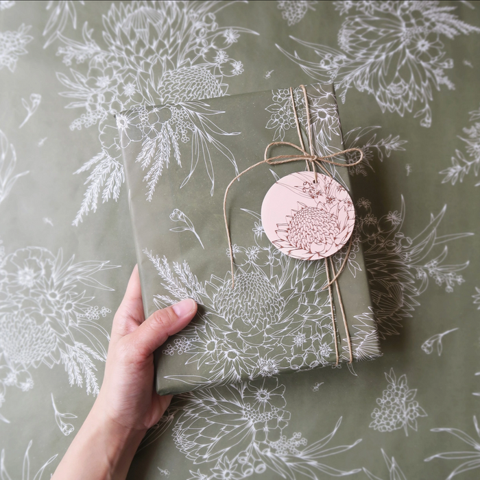 Tissue Paper: King Protea in Olive