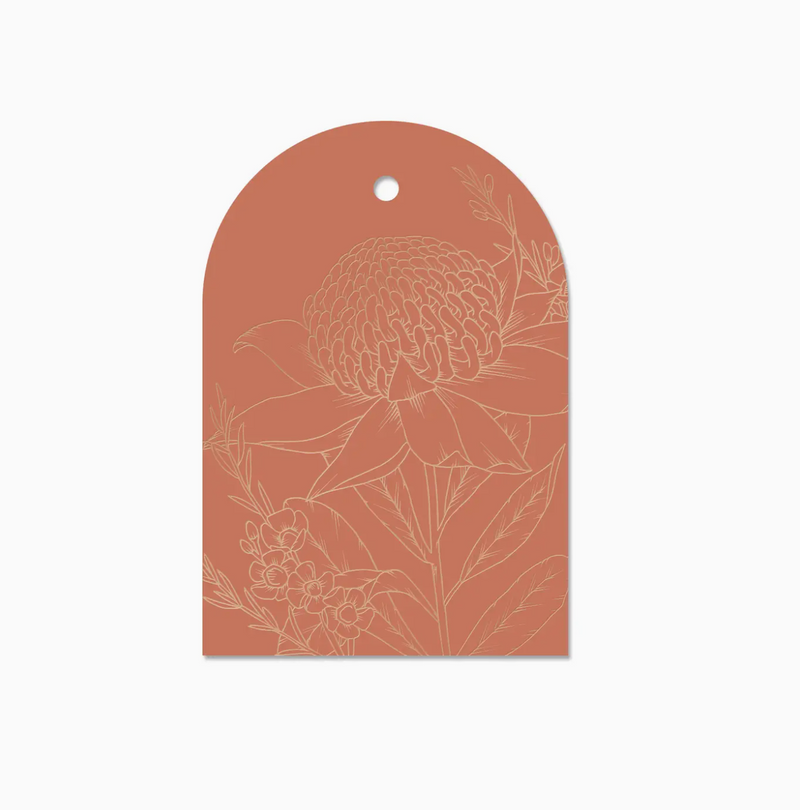 Gift Tag: Rust Waratah