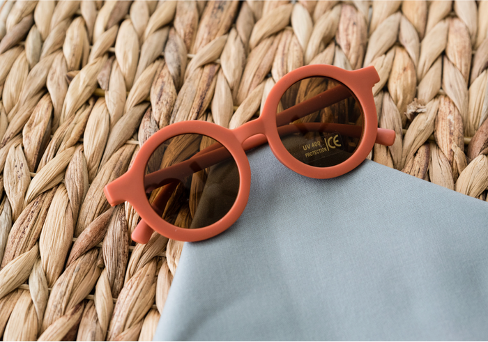 Kids Retro Sunglasses: Coral Red