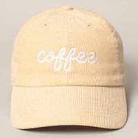 COFFEE Embroidered Corduroy Cap