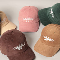 COFFEE Embroidered Corduroy Cap