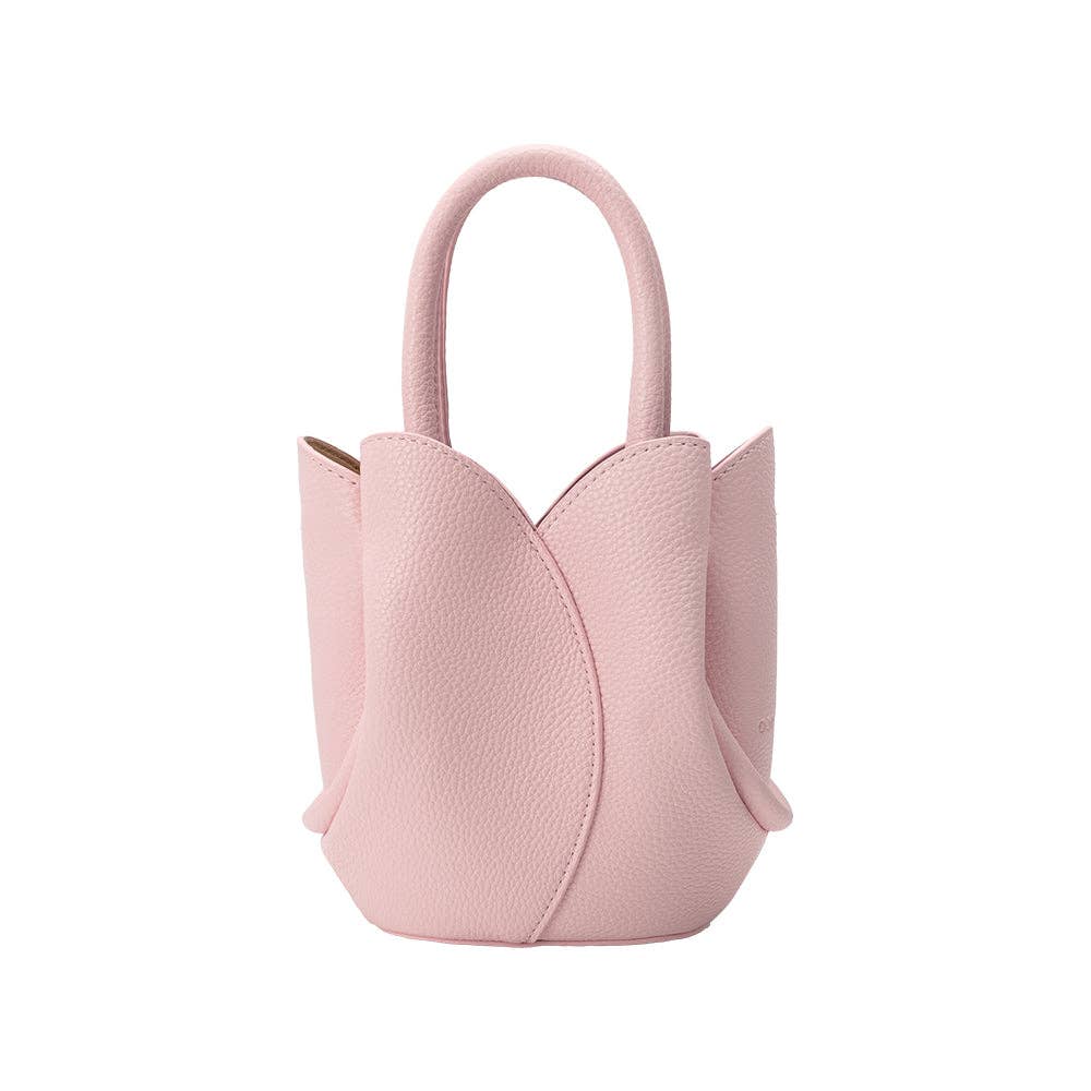 Tulip Mini Pink Recycled Vegan Leather Top Handle Bag