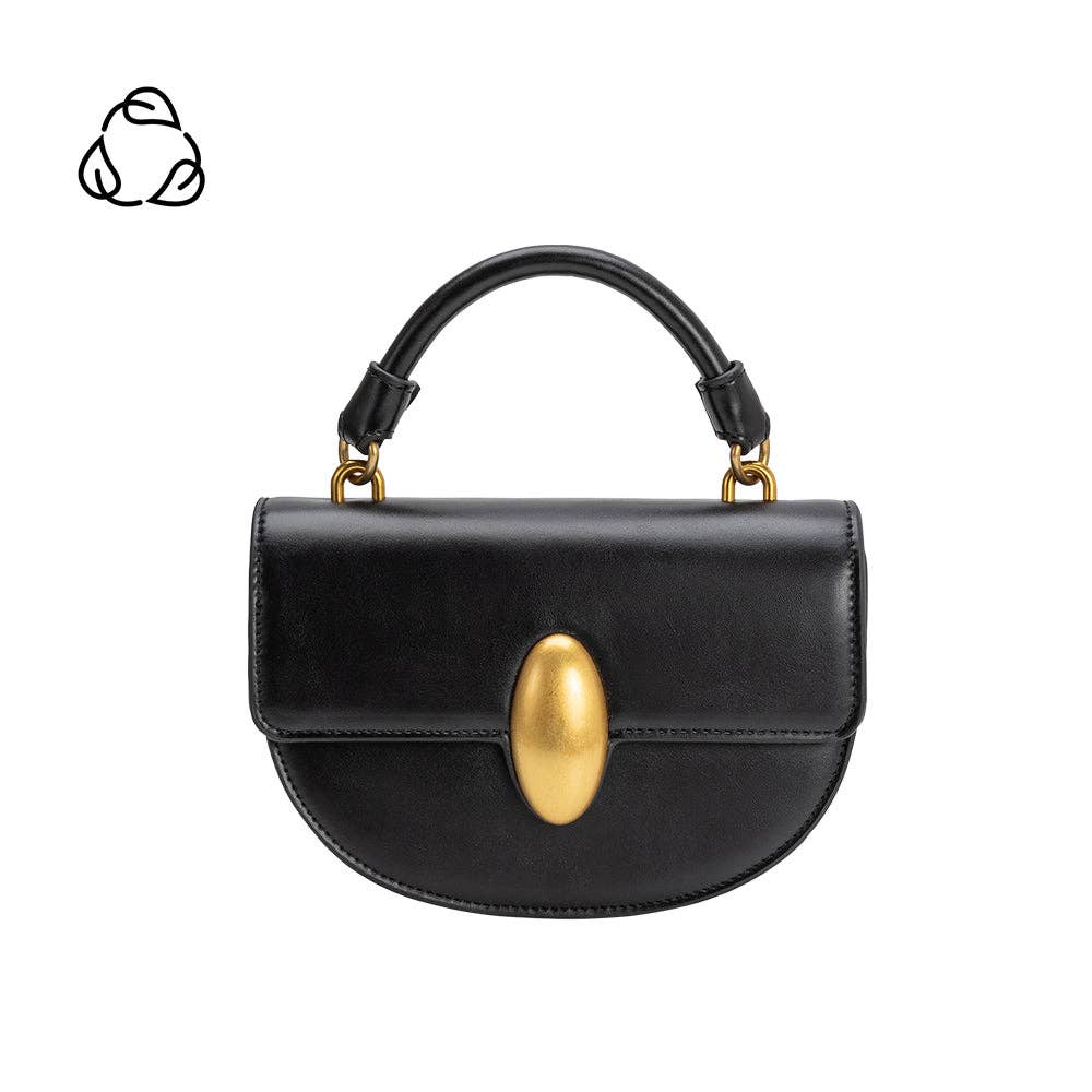 Esther Black Recycled Vegan Leather Crossbody Bag