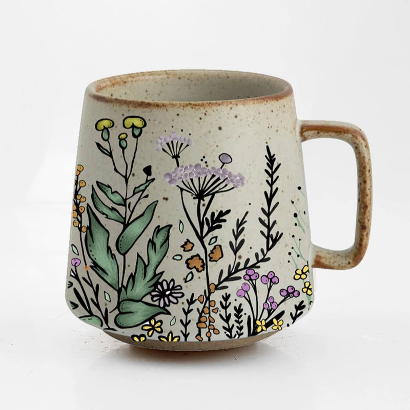 Floral Harmony Stoneware Mug