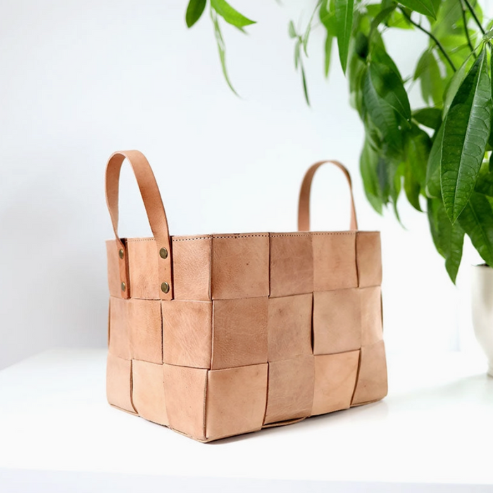 Abundance Leather Basket