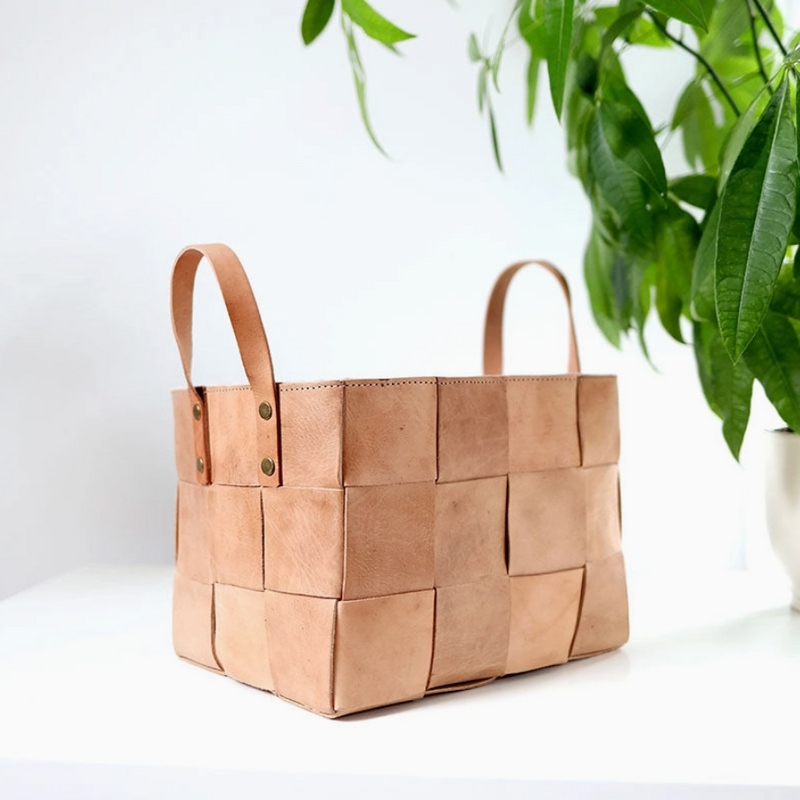 Abundance Leather Basket