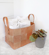 Abundance Leather Basket
