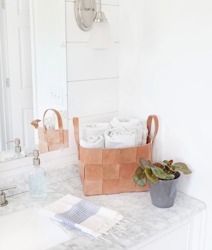 Abundance Leather Basket